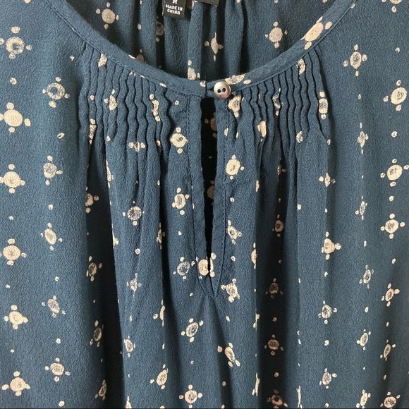 Madewell Memory Tank in Medallion Dot Blue Keyhole Neck Sleeveless Sz M - Picture 4 of 9